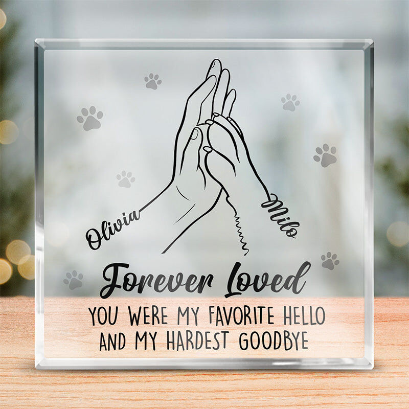 Personalized Acrylic Plaque High Five with Pet Pattern Design Forever Loved Memorial Gift for Pet Lover