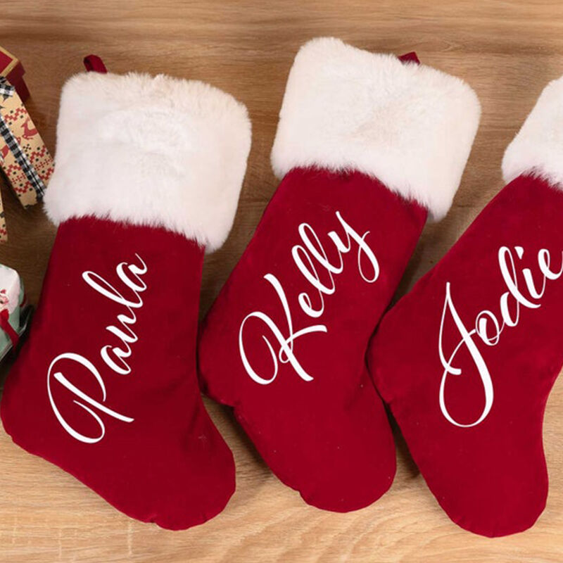 Calcetines navideños personalizados con nombre personalizado, regalos cálidos para amigos