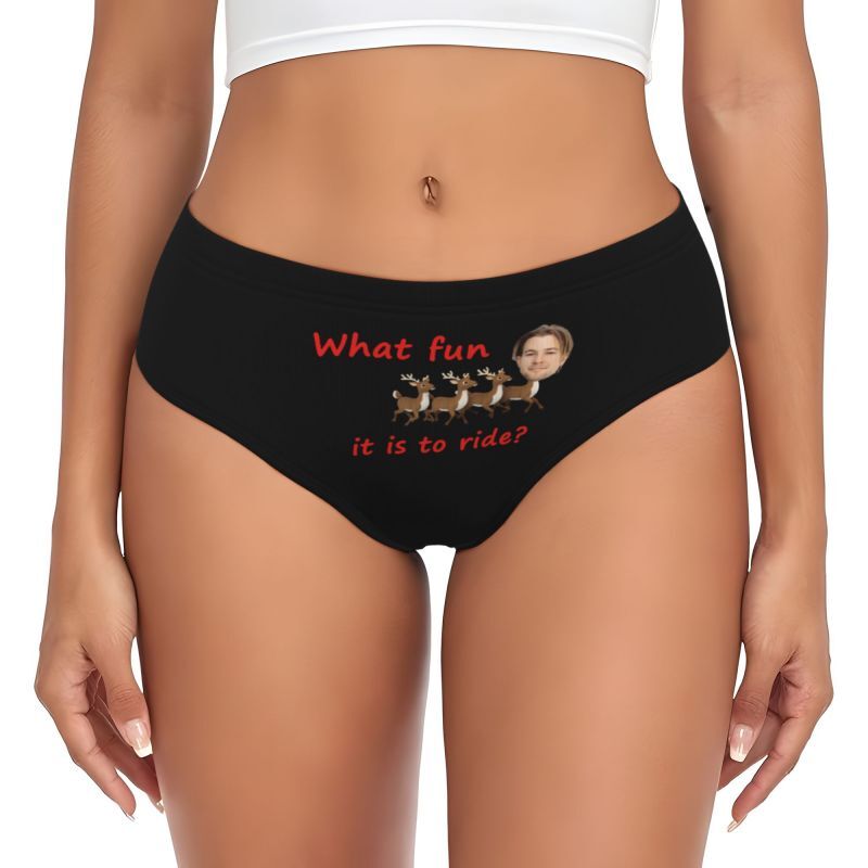 Personalized Picture Women's Underwear with Deer Pattern Cute Gift for Girl Friend