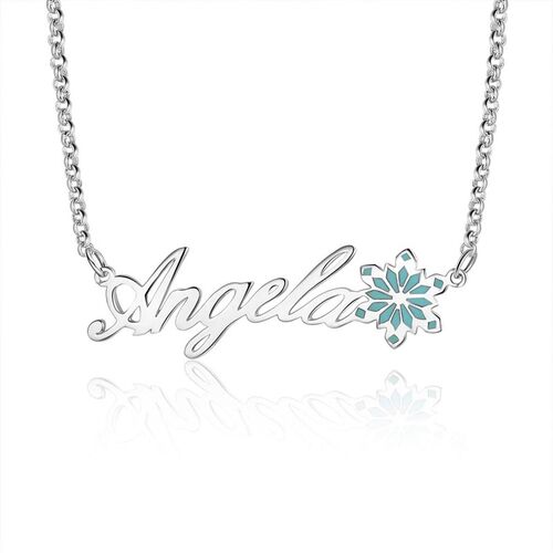 Personalized Christmas Snowflake Name Necklace