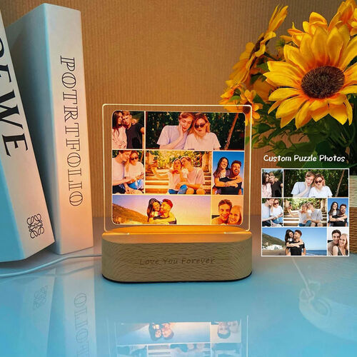 Personalisierte Foto Acryl Lampe für Ehepaare