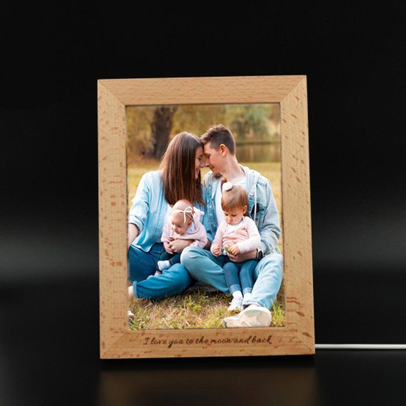 Custom Wooden Frame Photo Lamp-My Warm Home-Gift For Family