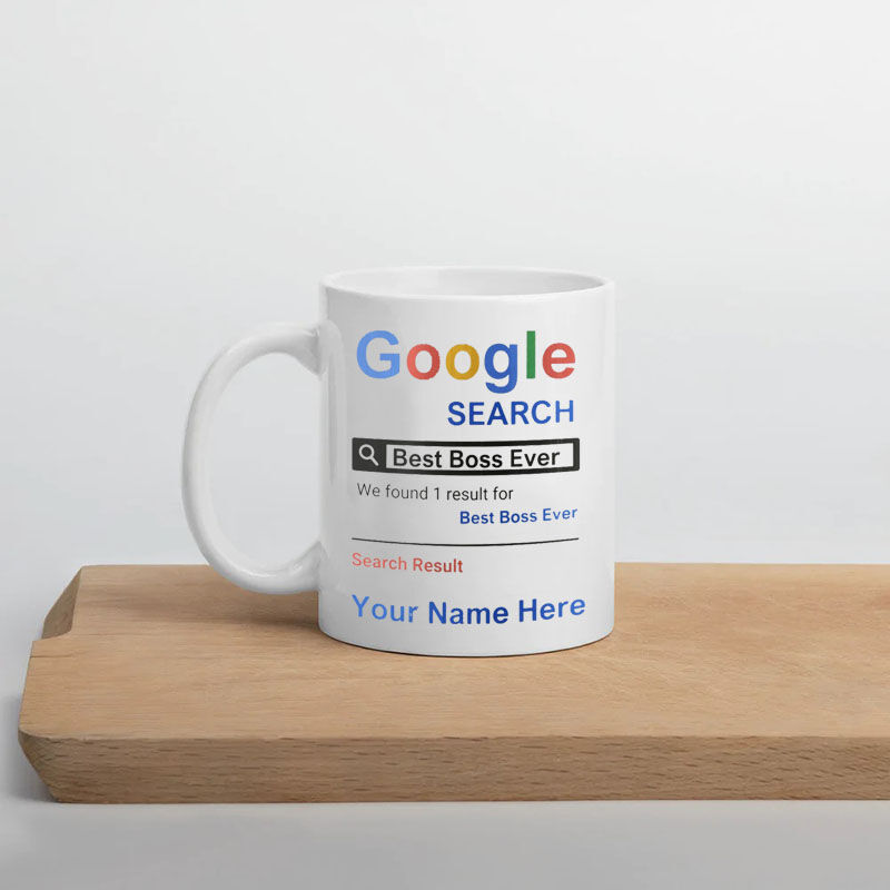 Personalized Search for the Best Boss Ever Custom Name Mug