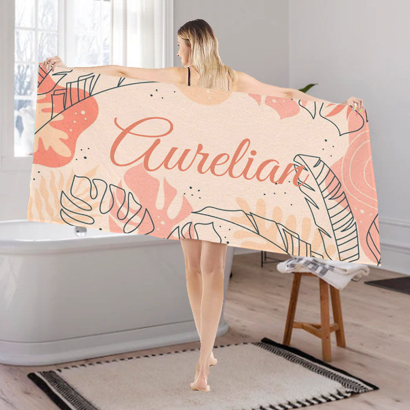 Custom Name Bath Towel Best Valentine's Day Gift for Her