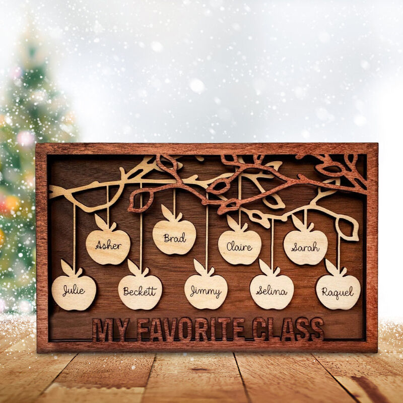 Personalized Apple Engravable Name Frame Creative Present for Christmas