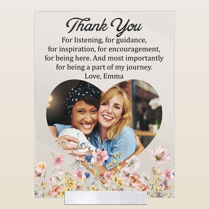 Personalized Acrylic Photo Plaque Thank You For Being A Part Of My Journey Gift for Friends
