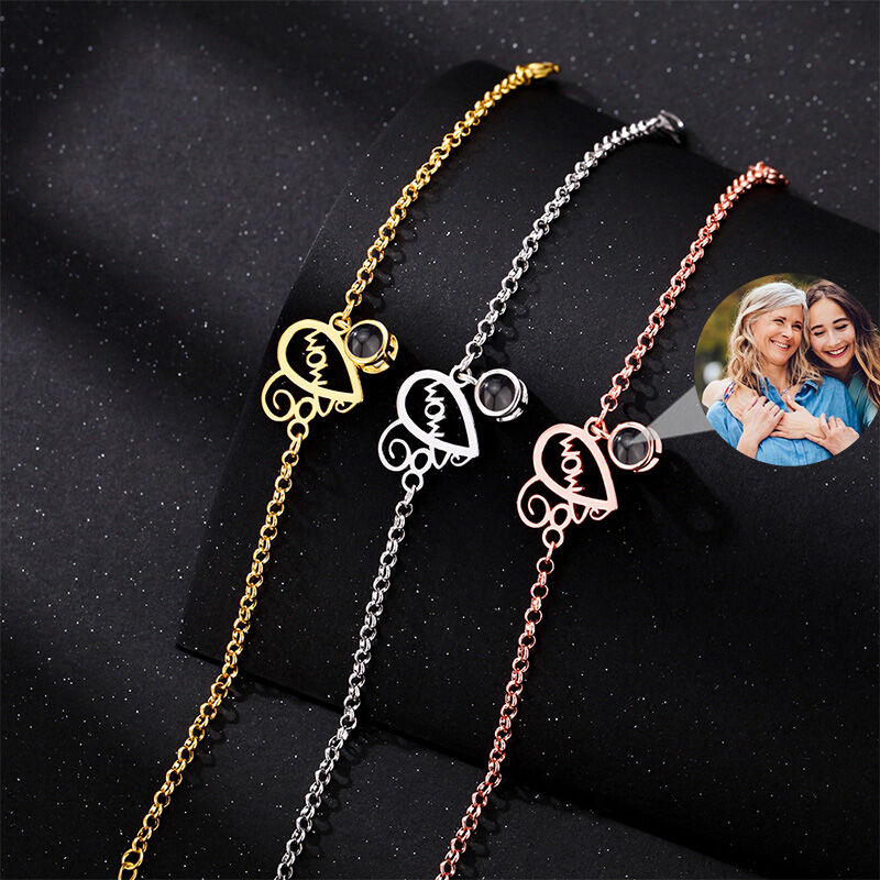 Personalized Projection Picture Bracelet With Mom Warm Mother's Day Gift