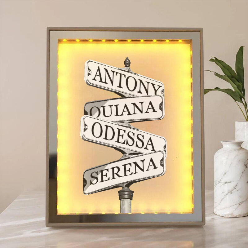 Personalized Name Mirror Lamp Street Sign Perfect Gift for Friend