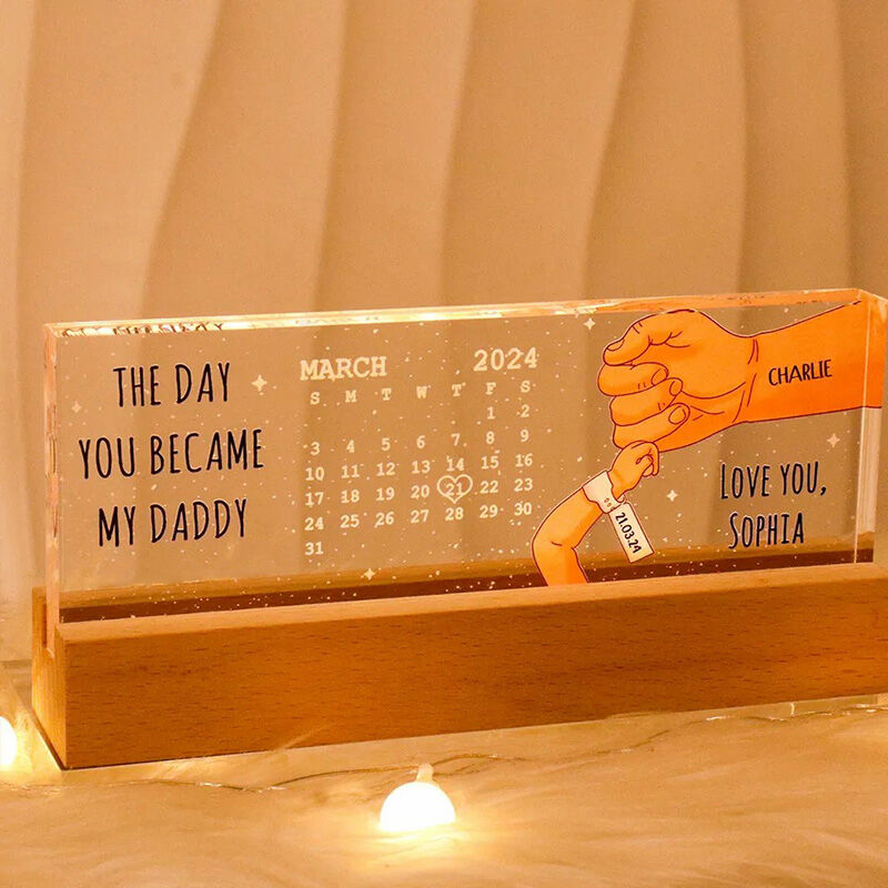 Personalized Led Light Customized Baby Birth Date Memorial Gift For Father's Day