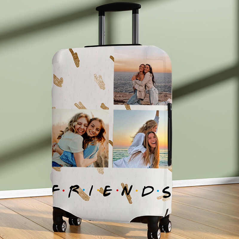 Personalized Luggage Cover Customized Photo Fun Gift for Best Friend