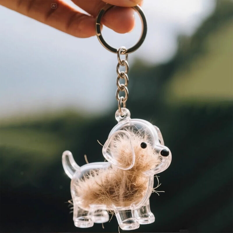 Hundefell-Andenken-Schlüsselanhänger lustiges Geschenk für Tierliebhaber
