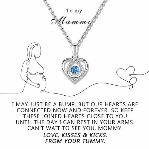 Gift for Mom "Keep These Joined Hearts Close To You Until The Day I Can Rest In Your Arms" Necklace