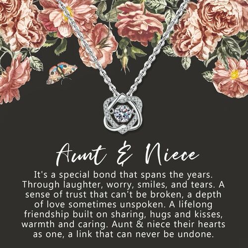 Gift for Aunt "Aunt & Niece Their Hearts As One, A Link That Can Never Be Undone" Necklace