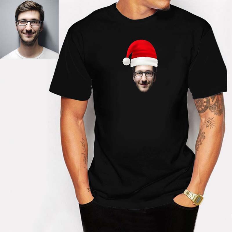 Custom Christmas Hat Photo T-Shirt