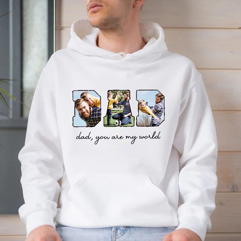 Personalized Hoodie with Custom Photos and Messages for Father's Day Gift