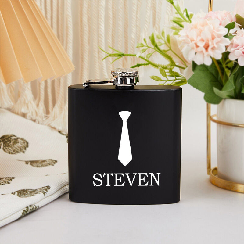 Personalized Name Wine Pot with Tie Pattern Elegant Gift for Him