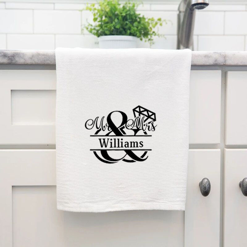 Personalized Towel with Custom Name Diamond Decoration Exquisite Design for Lover