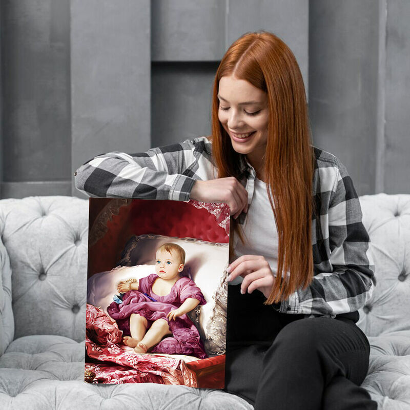 The Royal Baby Girl Head Photo Customizable Royal Portrait Cute Gift for Baby