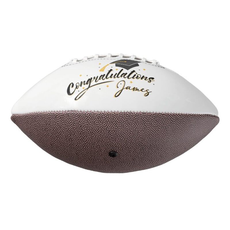 Customizable Football with Photos and Names Added as a Gift to Graduates
