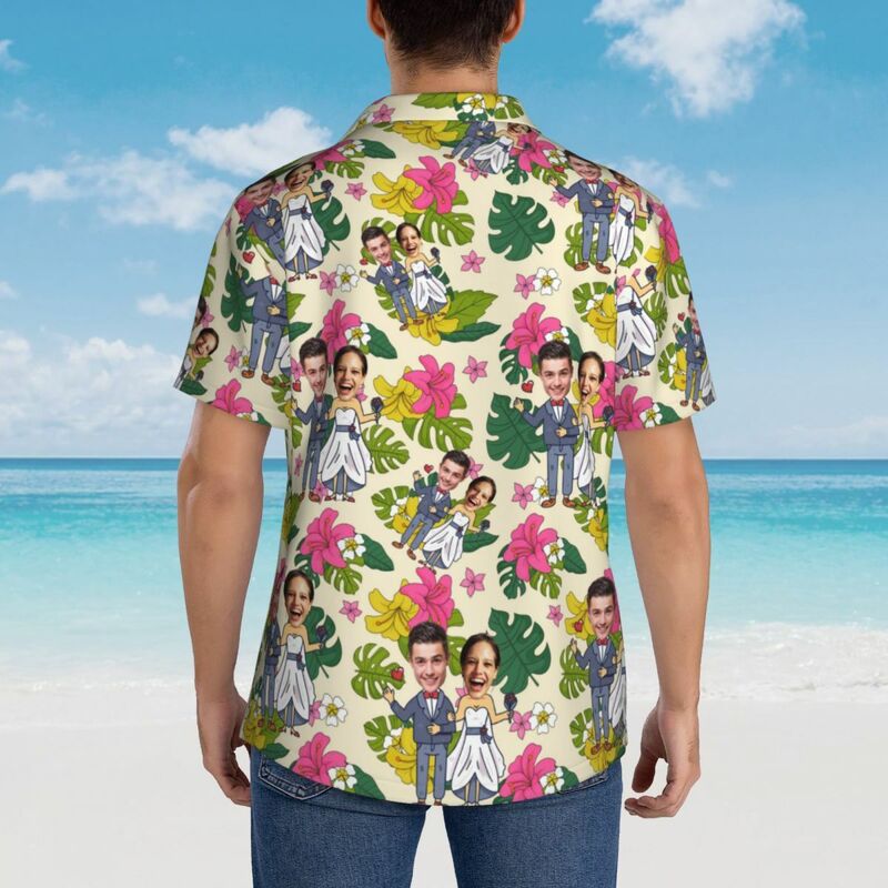 Personalisiertes Hawaiihemd Blumen Design Personalisiertes Aloha Strandhemd für Männer