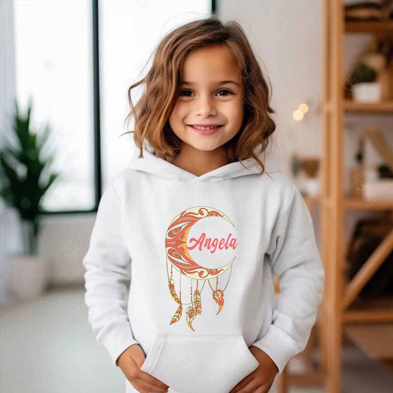 Personalized Children Hoodie Custom Name Band Dream Catcher Pattern Gift For Girls