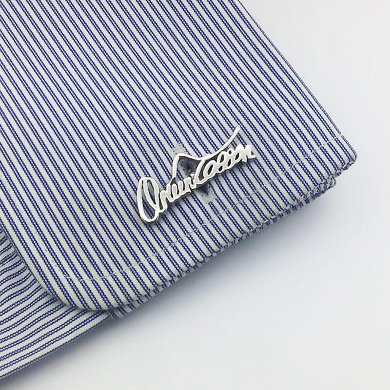 Personalized Custom Cufflink Name Artistic Design Creative Gift for Him Friends