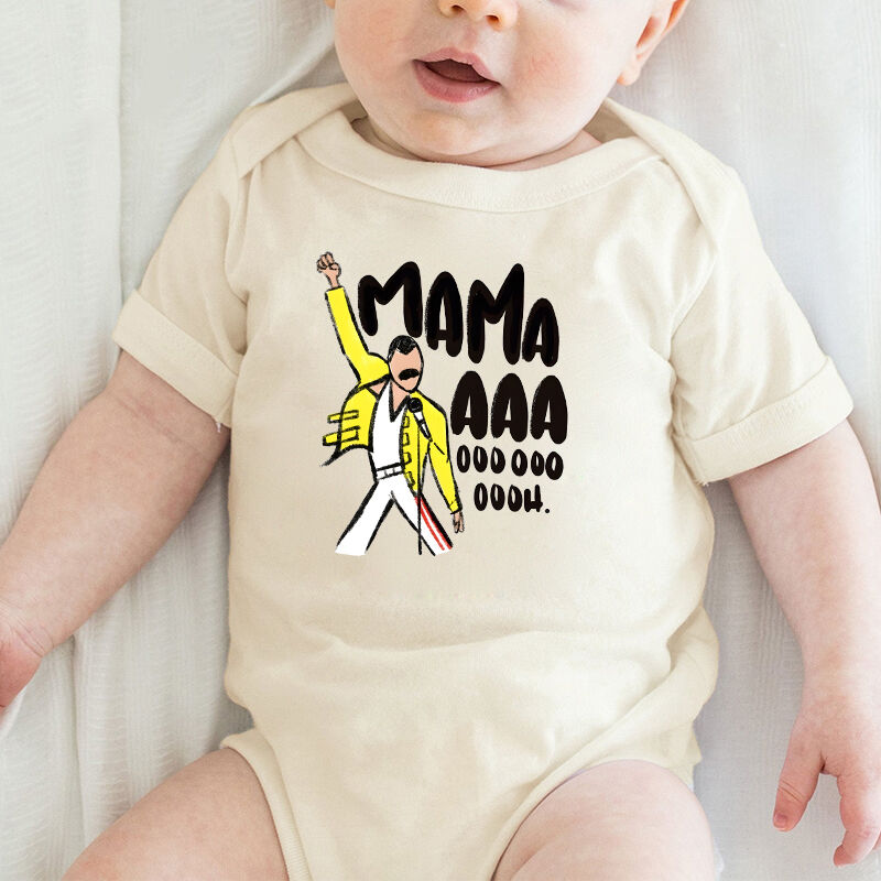 Gepersonaliseerd Baby Onesie Mama Oooh Queen Fans Rock Star Patroon Ontwerp Aantrekkelijk Baby Shower Cadeau