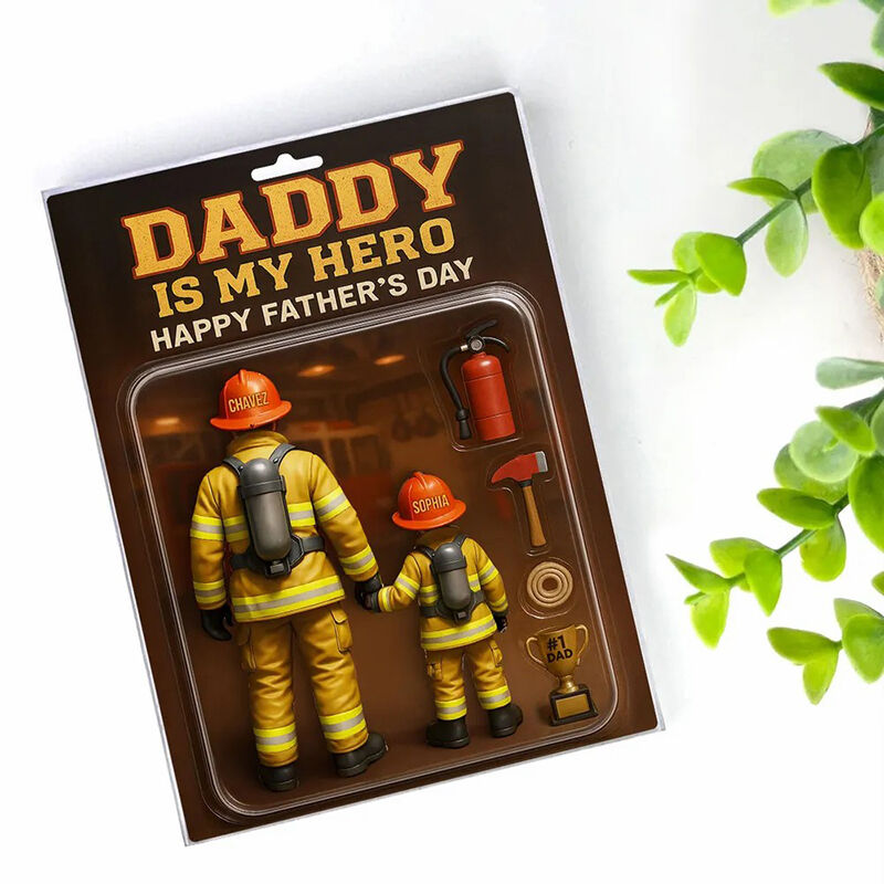 Targa personalizzata in acrilico con figura di vigile del fuoco Miglior regalo per papà