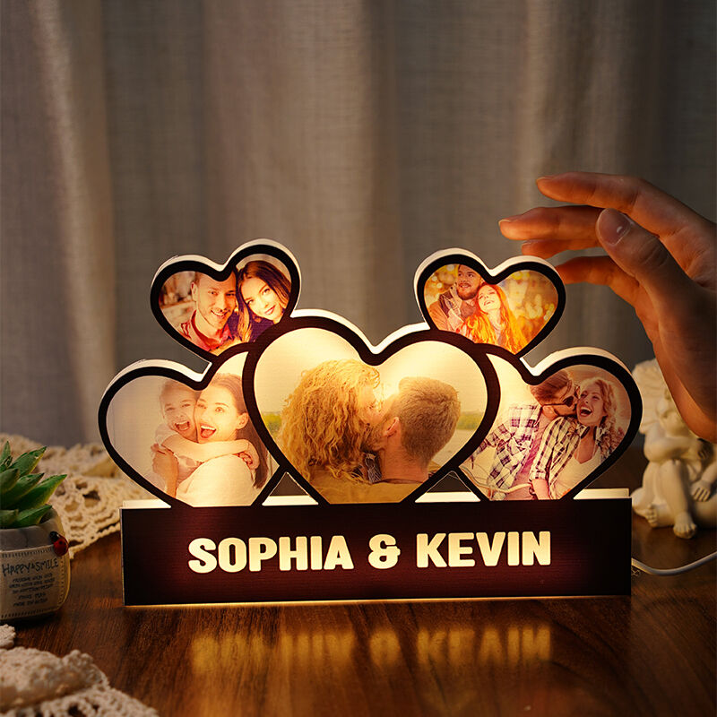 Personalized Picture Night Light with Custom Name Special Gift for Couples