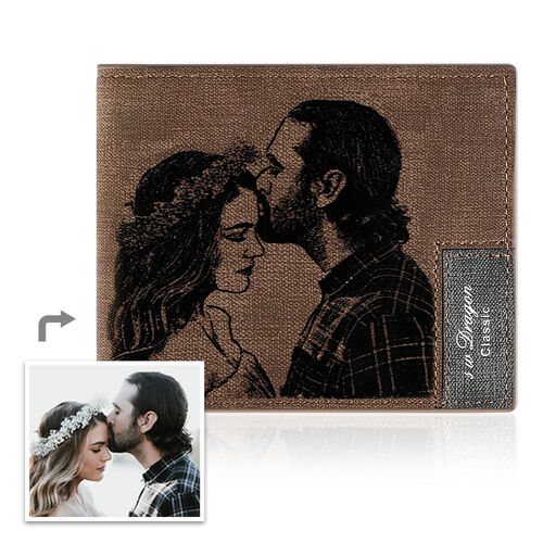 "Couldn't Love You More" Custom Engraved Photo Bifold Wallet