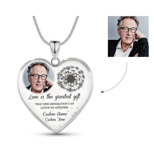 "Love Is The Greatest Gift" Custom Photo Memorial Necklace