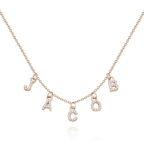 "Only You" Personalized Cubic Zirconia Letter Necklace