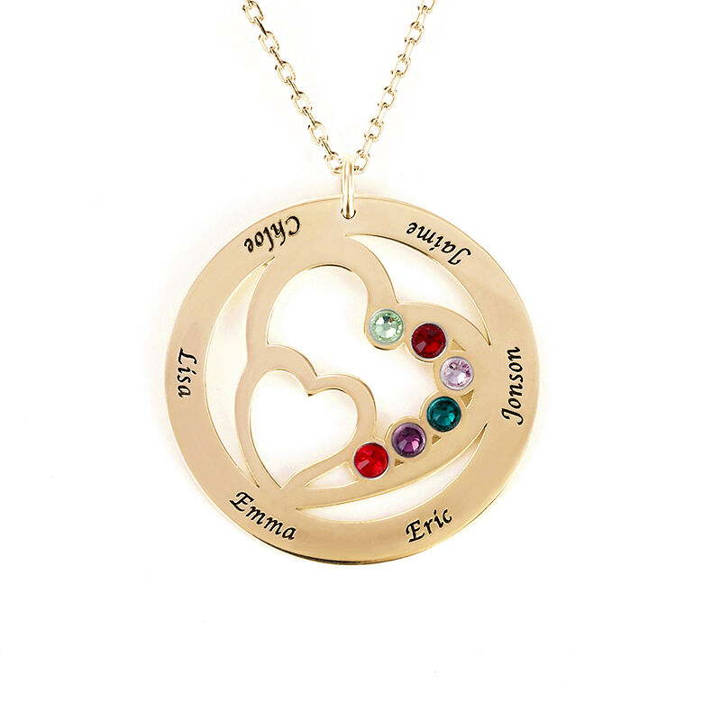 "Für immer in meinem Herzen" Personalisierte Halskette mit Geburtsstein
