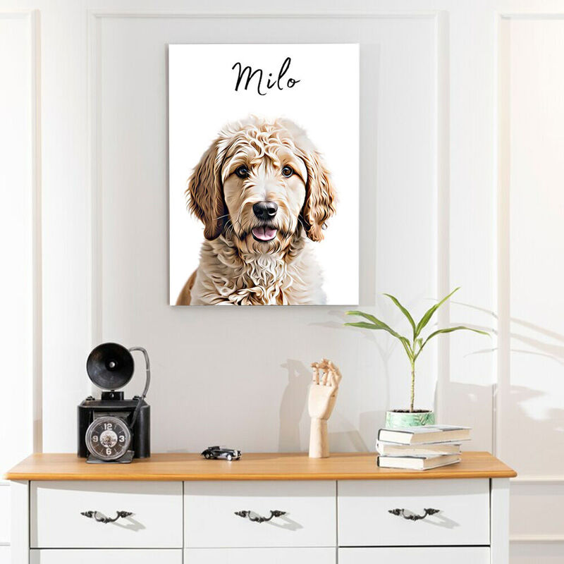 Personalized Picture Canvas Wall Art Colorful Present for Pet Lover