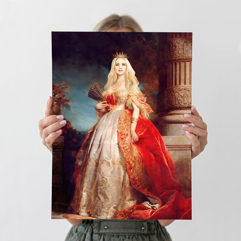 "The Queen of Roses" Personalized Royal Photo Frame Customized Head Photo for Her