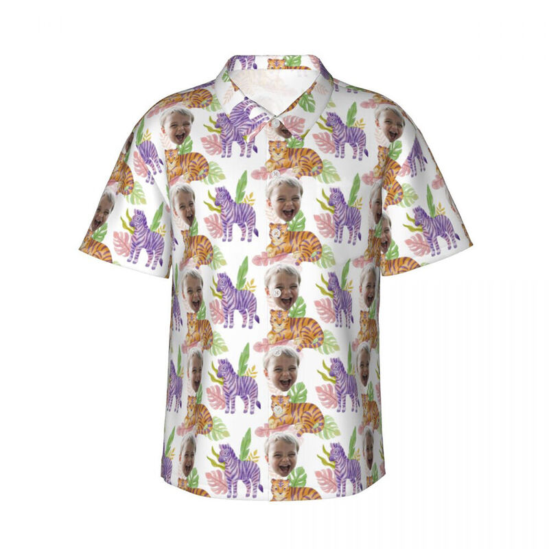 Camisa Hawaiana Personalizada con Cara Impresa Estilo Tropical