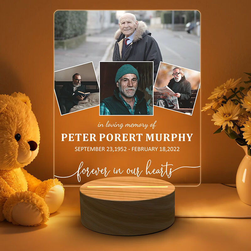 Personalized Picture Night Light Creative Gift for Family "Forever In Our Heart"