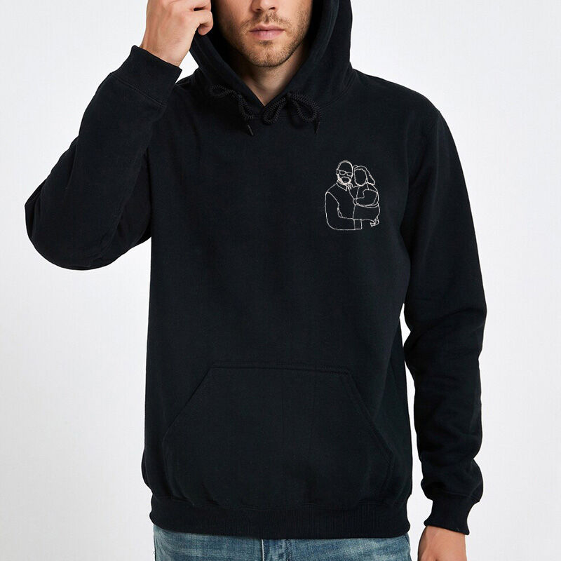 Personalized Hoodie Embroidered Custom Dad and Kids Photo Unique Design Perfect Father's Day Gift