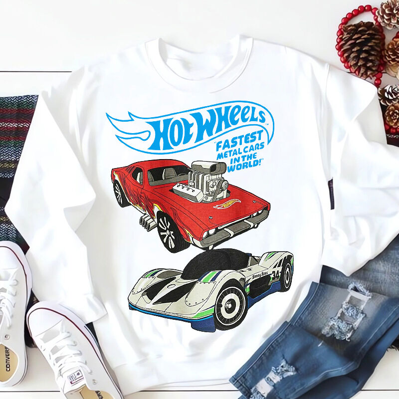 Personalized Sweatshirt Hot Wheels Fast Metal Cars Cool Printed Design Attractive Gift for Car Lovers