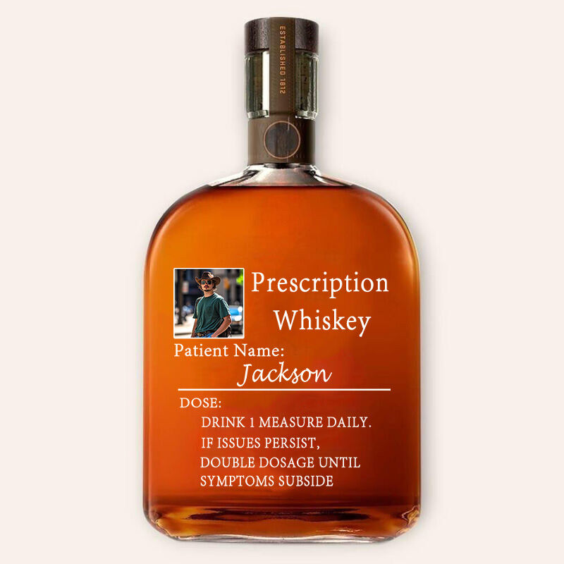 Personalised Picture Whiskey Bottle with Custom Name Perfect Gift for Dad