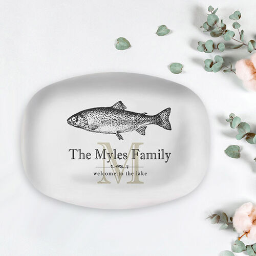 Personalized Name Plate with A Fish Pattern for Couple