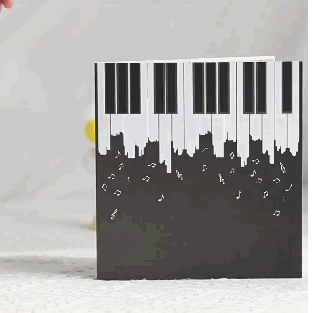 3D Hollow Klavier Pop Up Karte Kreatives Geschenk für Musikliebhaber
