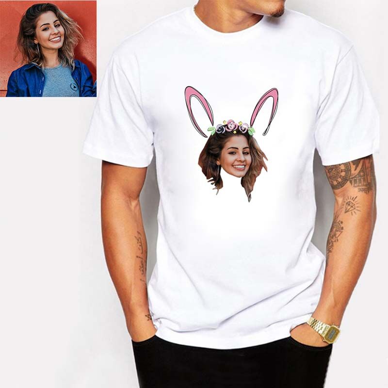 T-Shirt photo personnalisé avec oreilles de lapin