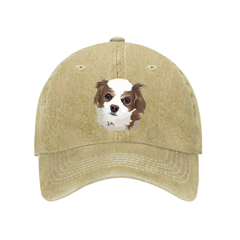 Gorra Personalizada con Retrato de Cabeza de Mascota en Acuarela Personalizada para Amante de las Mascotas