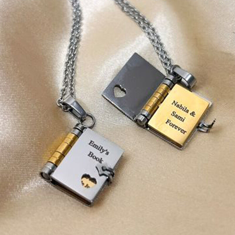 Personalized Lettering Book Necklace Heartwarming Valentine's Day Gift