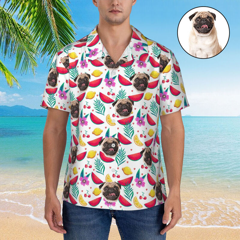 Camicia hawaiana tropicale unisex personalizzata per animali domestici