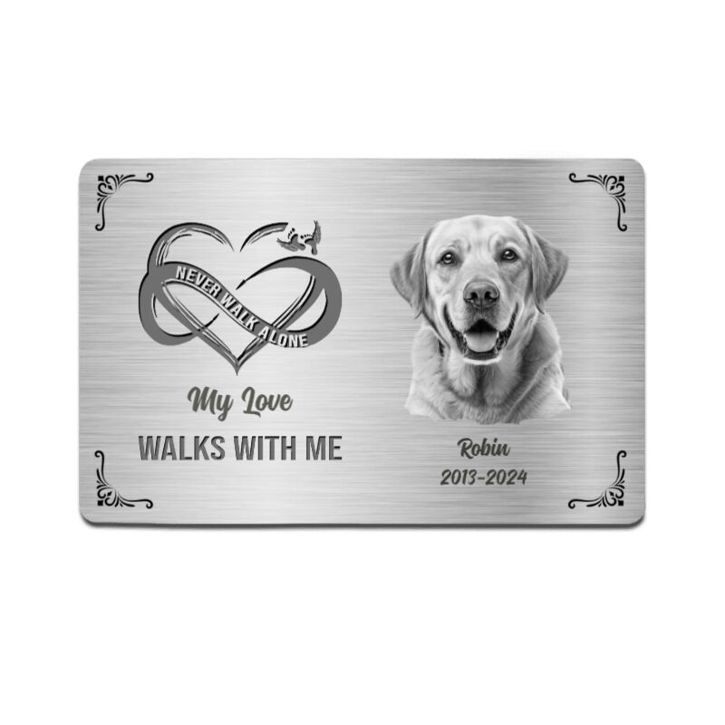 Personalisierte Aluminium - Brieftaschenkarte Du wirst nie allein gehen Warmes Design Gedenkgeschenk für Geliebte