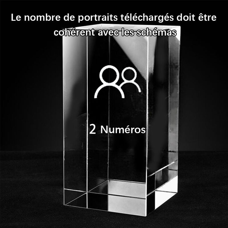 Photo de mariage en cristal 3D personnalisée Ornements de sculpture en trois dimensions Cadeaux pour les couples