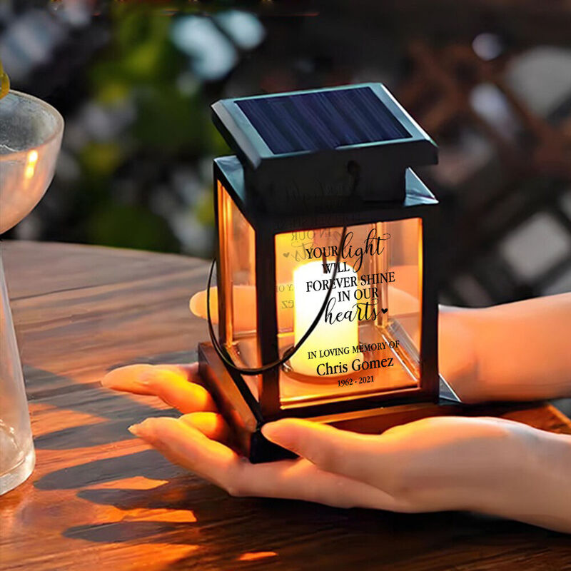 Personalized Solar Retro Palace Lantern Outdoor Garden LED Light Memorial Gift for Loss