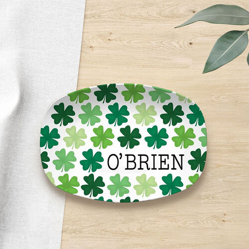 Custom Name Plate with Four-leaf Clover Pattern for Mother